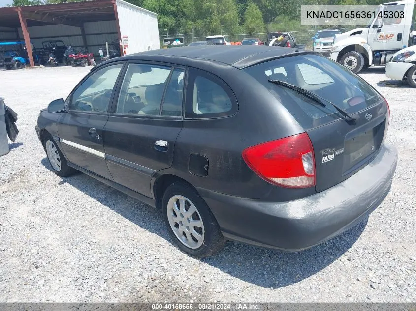 2003 Kia Rio Cinco VIN: KNADC165636145303 Lot: 40158656