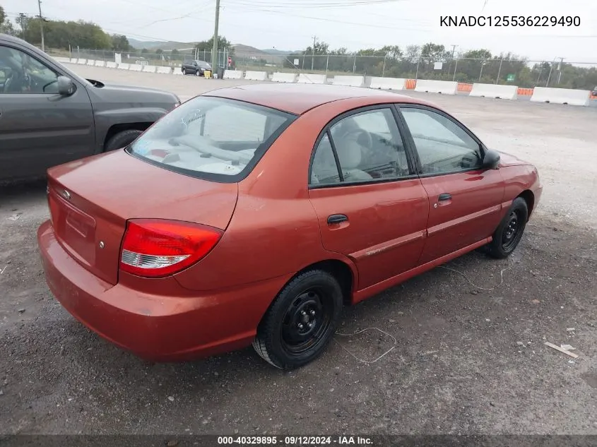 2003 Kia Rio VIN: KNADC125536229490 Lot: 40329895