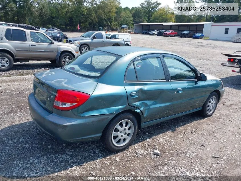 2003 Kia Rio VIN: KNADC125736253404 Lot: 40421089