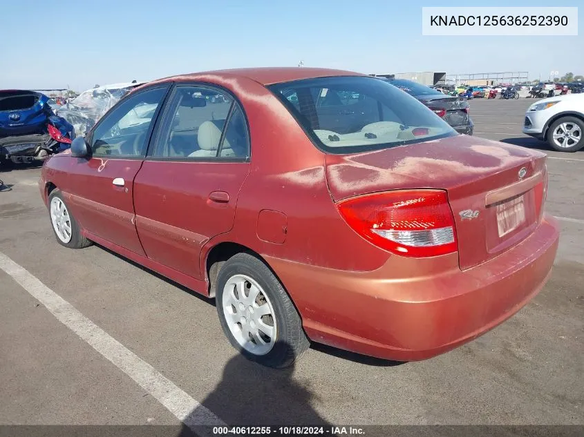 2003 Kia Rio VIN: KNADC125636252390 Lot: 40612255