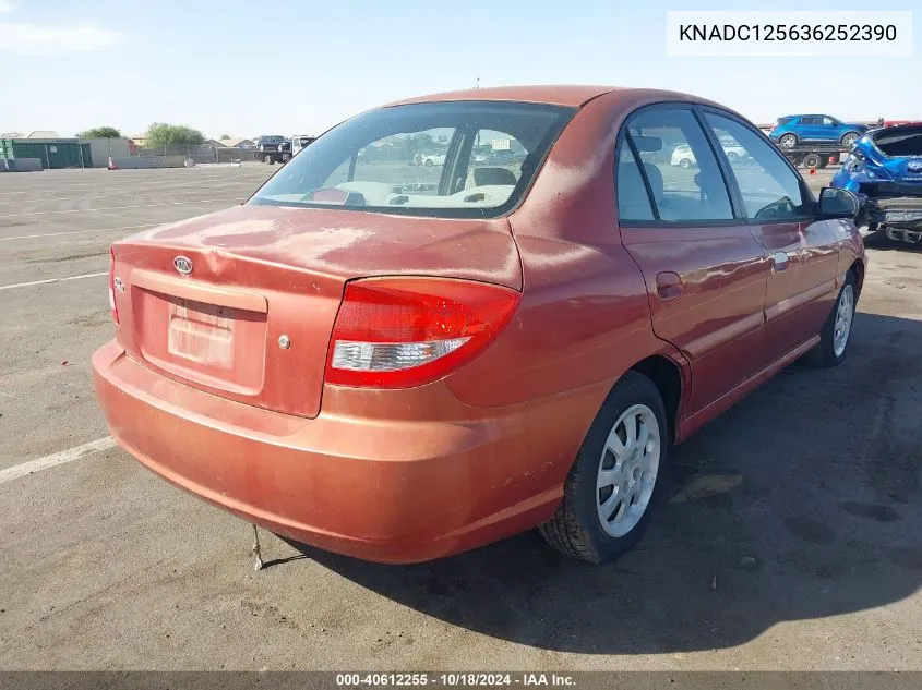 2003 Kia Rio VIN: KNADC125636252390 Lot: 40612255