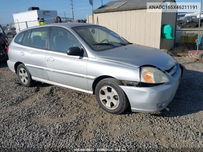 2004 Kia Rio Cinco VIN: KNADC165X46211191 Lot: 40035832