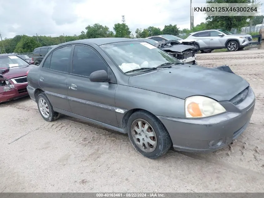 2004 Kia Rio VIN: KNADC125X46300264 Lot: 40163461