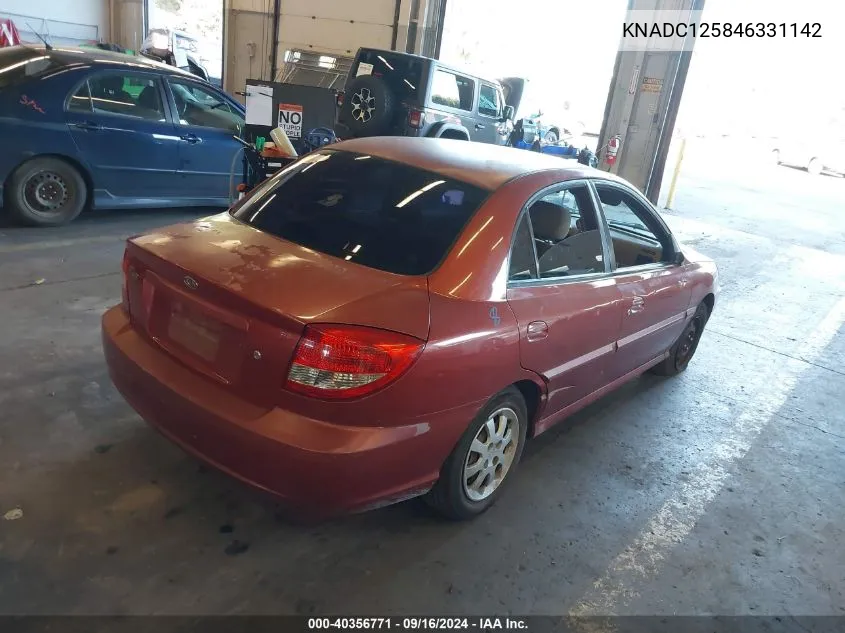 KNADC125846331142 2004 Kia Rio