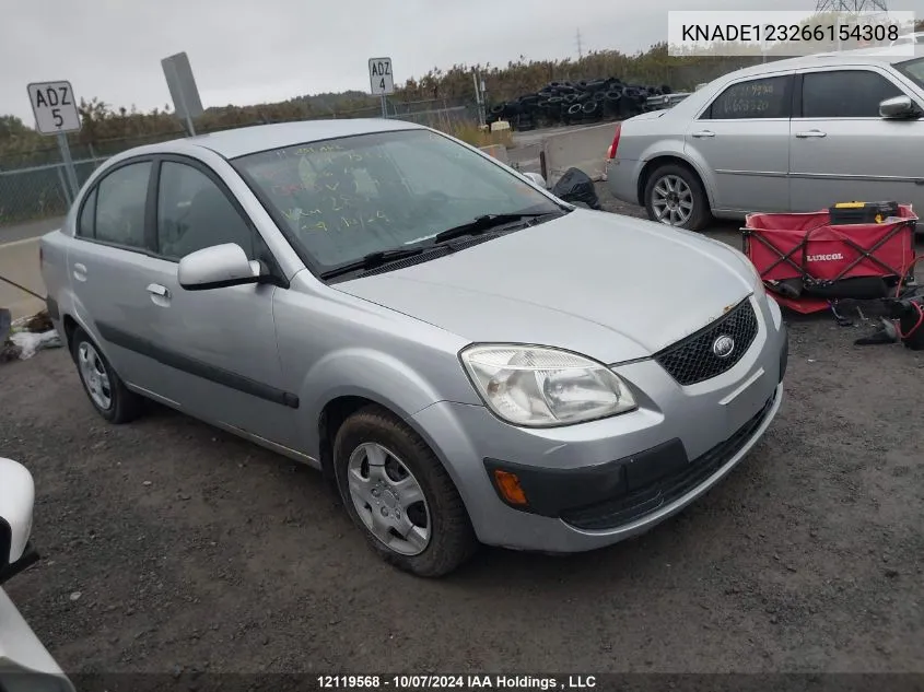 KNADE123266154308 2006 Kia Rio