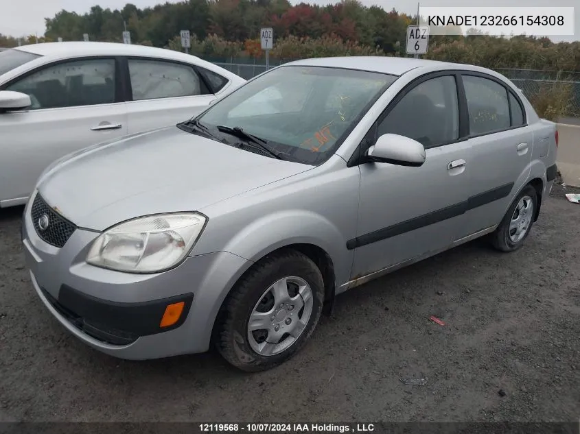 KNADE123266154308 2006 Kia Rio