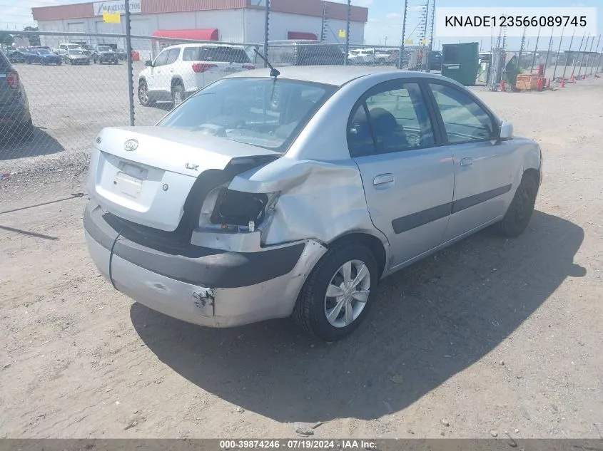 2006 Kia Rio Lx VIN: KNADE123566089745 Lot: 39874246