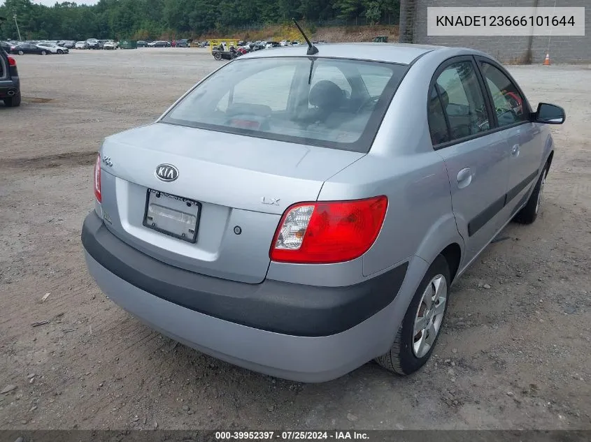 2006 Kia Rio Lx VIN: KNADE123666101644 Lot: 39952397