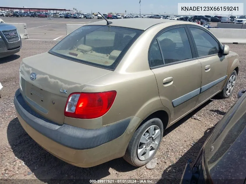 2006 Kia Rio Lx VIN: KNADE123X66159241 Lot: 39977521