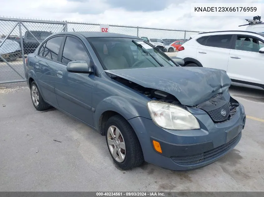 2006 Kia Rio Lx VIN: KNADE123X66176959 Lot: 40234561