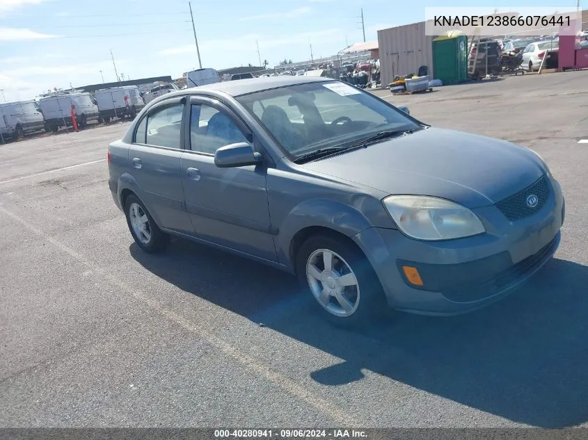 2006 Kia Rio Lx VIN: KNADE123866076441 Lot: 40280941