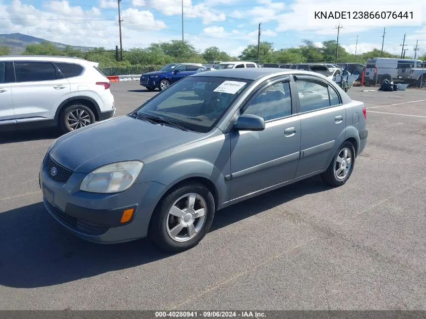 2006 Kia Rio Lx VIN: KNADE123866076441 Lot: 40280941