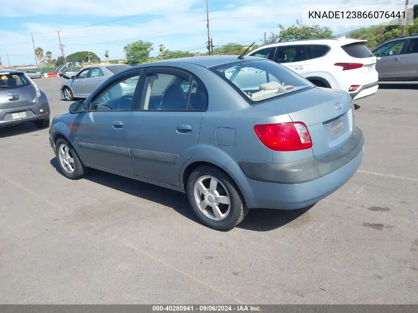 2006 Kia Rio Lx VIN: KNADE123866076441 Lot: 40280941