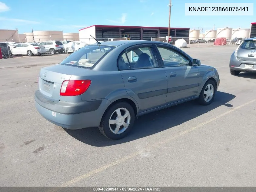 2006 Kia Rio Lx VIN: KNADE123866076441 Lot: 40280941