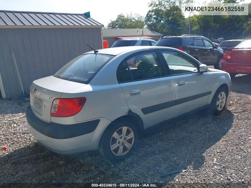 2006 Kia Rio Lx VIN: KNADE123466152558 Lot: 40334610