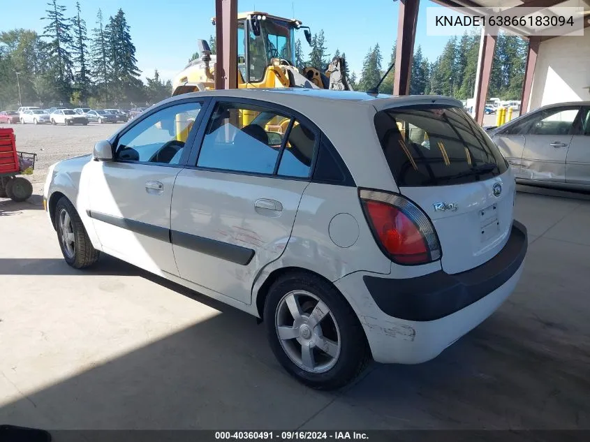 2006 Kia Rio5 Sx VIN: KNADE163866183094 Lot: 40360491