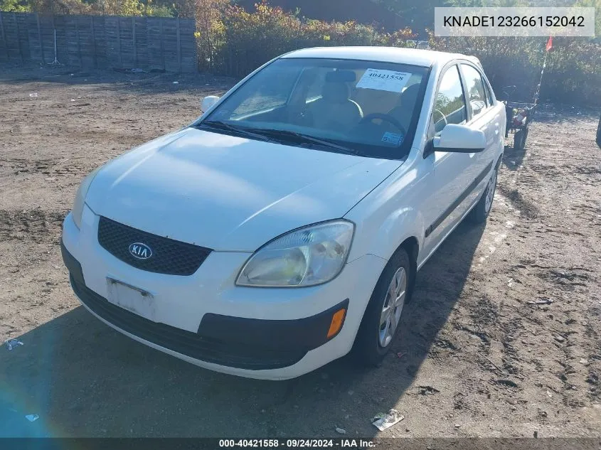 KNADE123266152042 2006 Kia Rio Lx