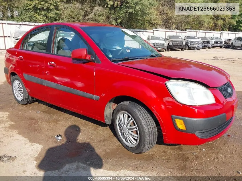 2006 Kia Rio Lx VIN: KNADE123666029358 Lot: 40505394