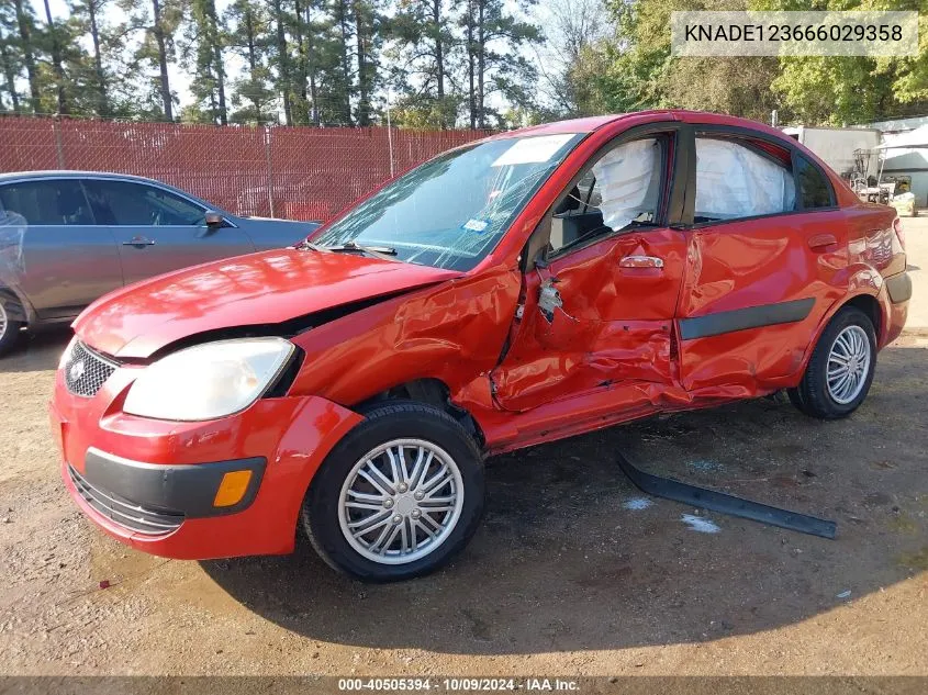 2006 Kia Rio Lx VIN: KNADE123666029358 Lot: 40505394