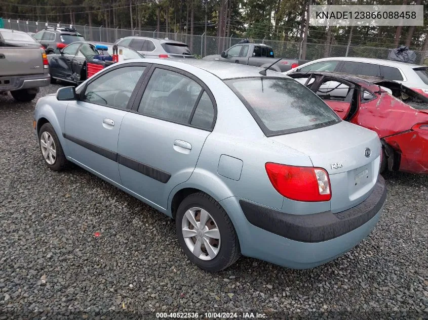 2006 Kia Rio Lx VIN: KNADE123866088458 Lot: 40522536