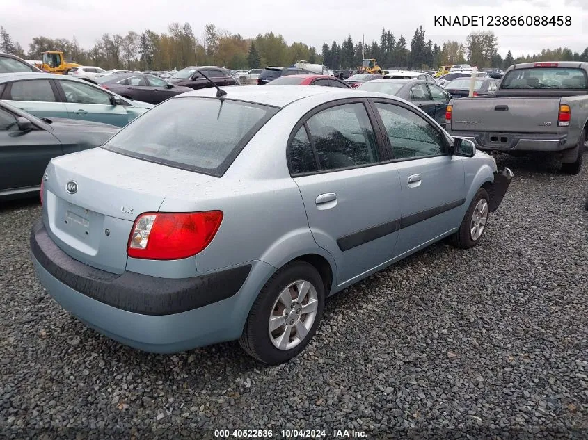 2006 Kia Rio Lx VIN: KNADE123866088458 Lot: 40522536