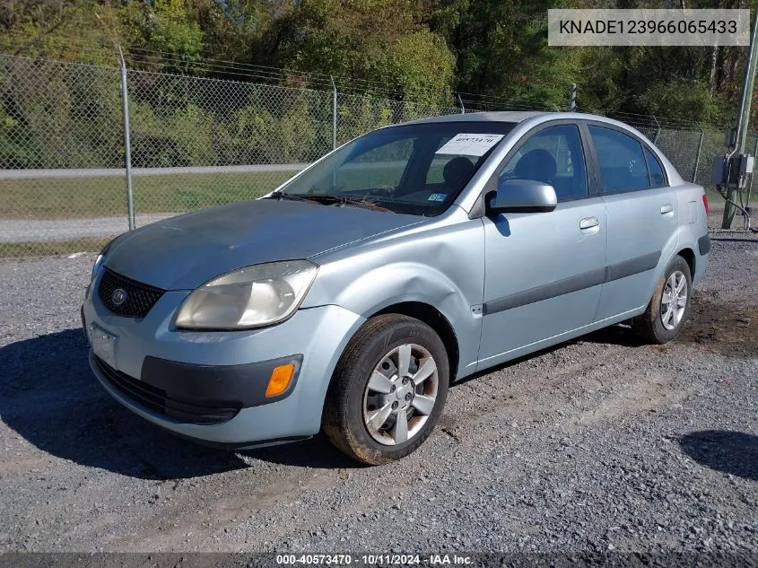 2006 Kia Rio Lx VIN: KNADE123966065433 Lot: 40573470