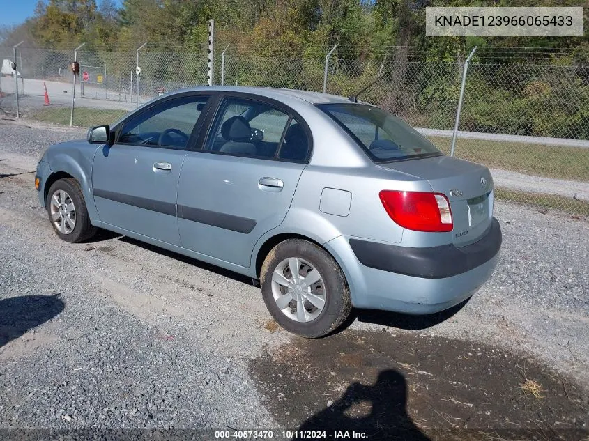 2006 Kia Rio Lx VIN: KNADE123966065433 Lot: 40573470