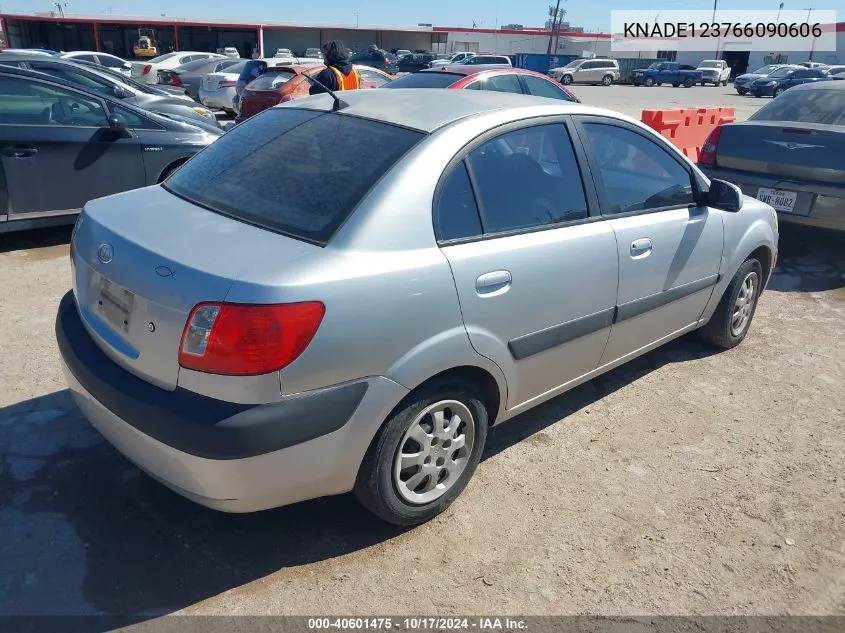 2006 Kia Rio Lx VIN: KNADE123766090606 Lot: 40601475