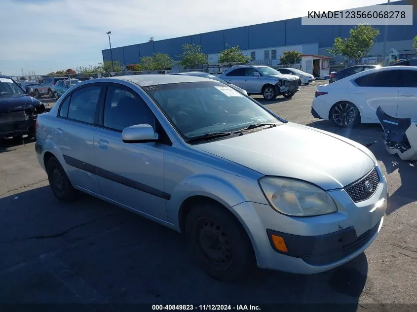 2006 Kia Rio Lx VIN: KNADE123566068278 Lot: 40849823