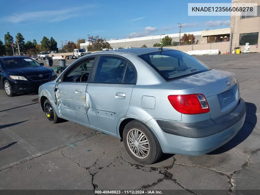 2006 Kia Rio Lx VIN: KNADE123566068278 Lot: 40849823