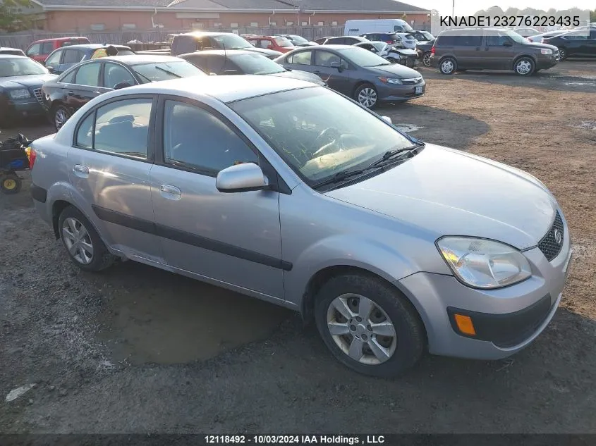 2007 Kia Rio VIN: KNADE123276223435 Lot: 12118492