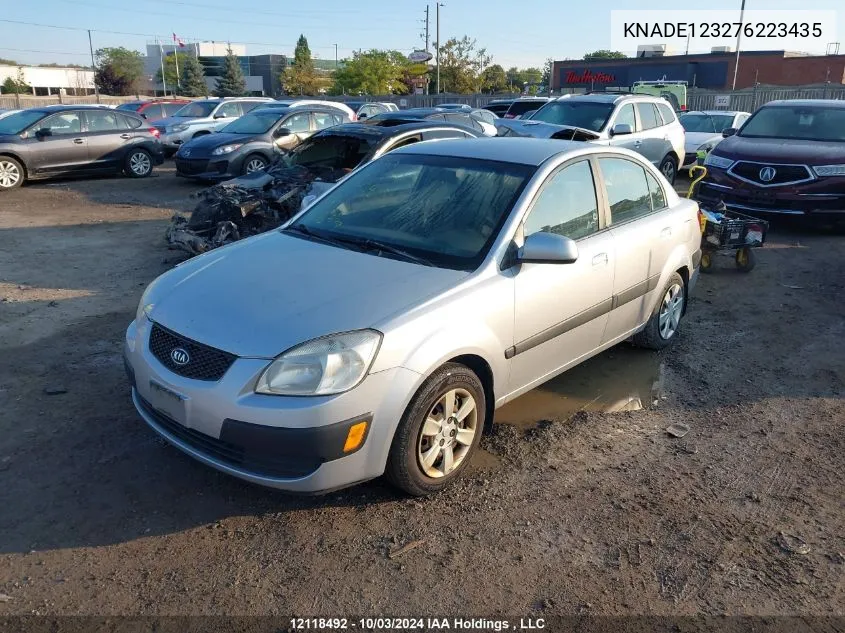 2007 Kia Rio VIN: KNADE123276223435 Lot: 12118492