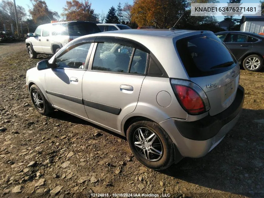 2007 Kia Rio VIN: KNADE163476271481 Lot: 12124818