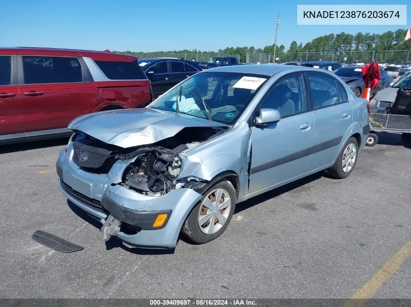 KNADE123876203674 2007 Kia Rio Lx