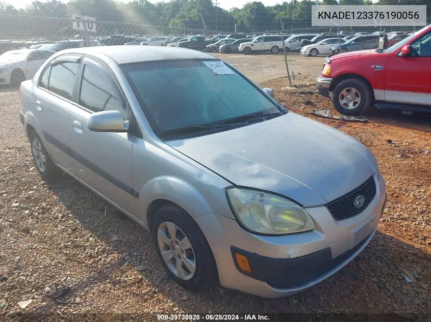 2007 Kia Rio Lx VIN: KNADE123376190056 Lot: 39730928