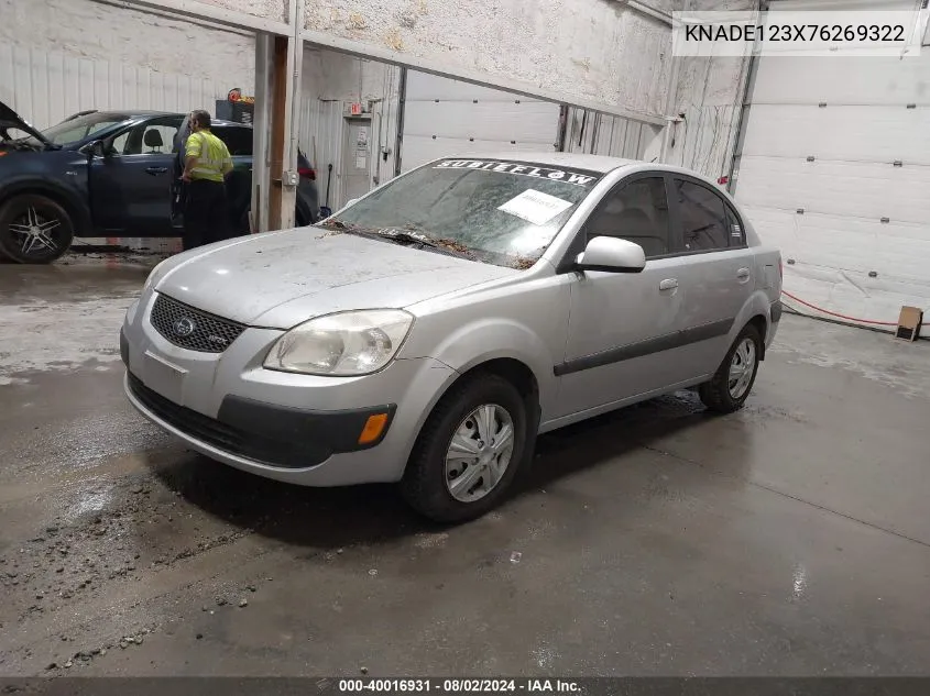 2007 Kia Rio VIN: KNADE123X76269322 Lot: 40016931