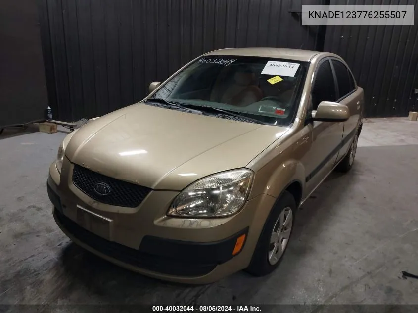 2007 Kia Rio Lx VIN: KNADE123776255507 Lot: 40032044