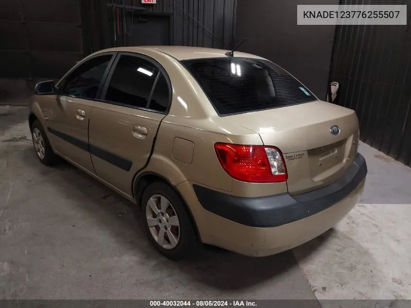 2007 Kia Rio Lx VIN: KNADE123776255507 Lot: 40032044