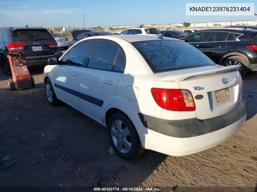 2007 Kia Rio Sx VIN: KNADE123976231404 Lot: 40103774