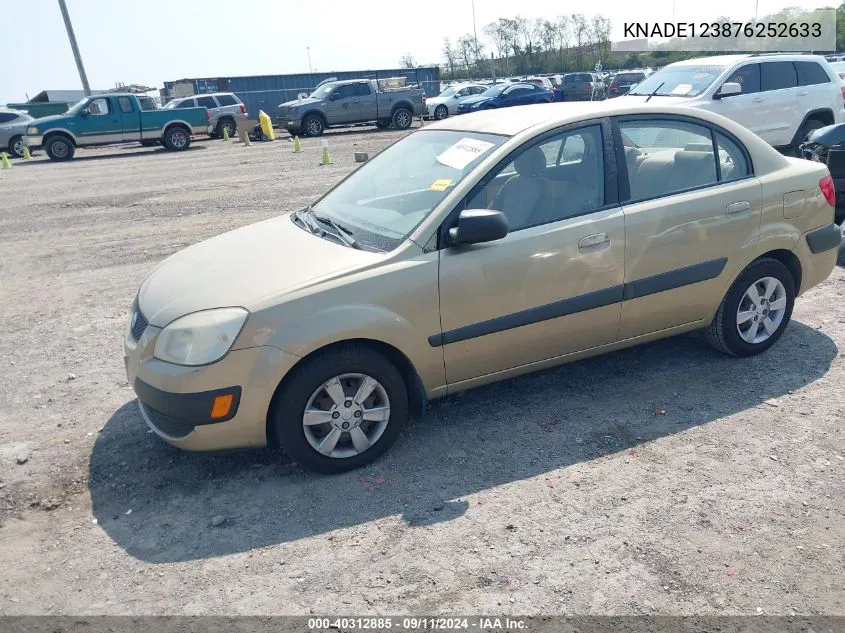 2007 Kia Rio Lx/Sx VIN: KNADE123876252633 Lot: 40312885