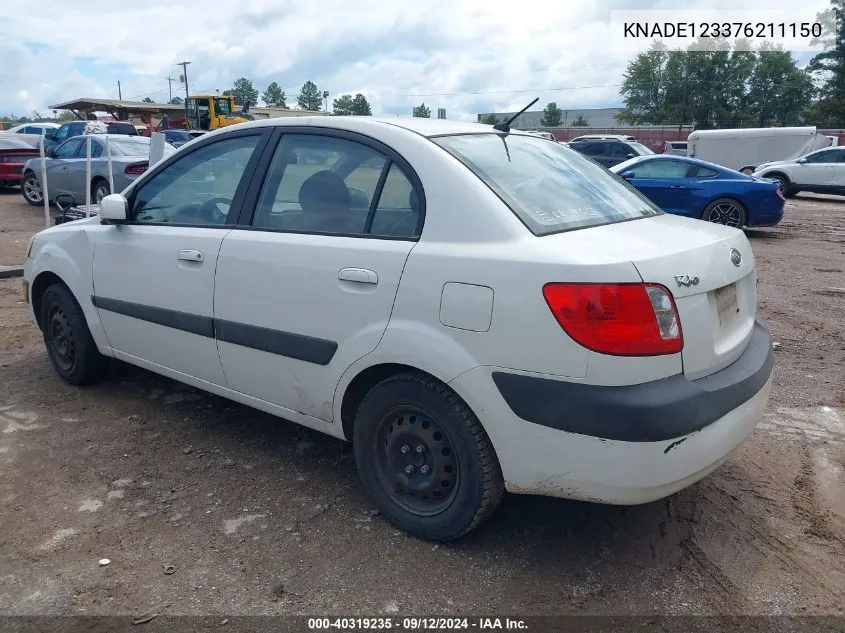 KNADE123376211150 2007 Kia Rio Lx