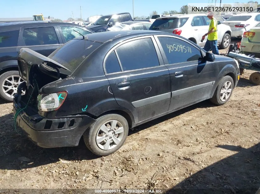 2007 Kia Rio Lx VIN: KNADE123676293150 Lot: 40509571