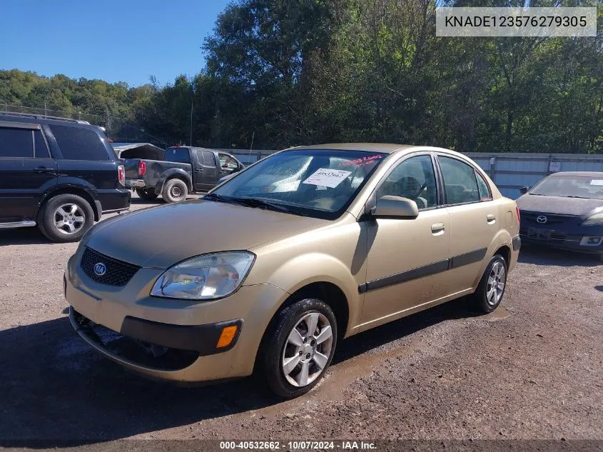 2007 Kia Rio Lx VIN: KNADE123576279305 Lot: 40532662