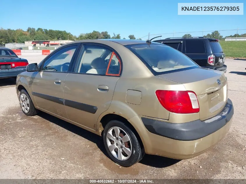 2007 Kia Rio Lx VIN: KNADE123576279305 Lot: 40532662