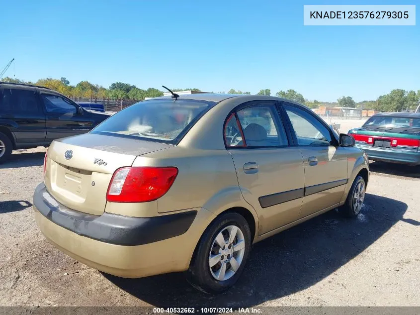 2007 Kia Rio Lx VIN: KNADE123576279305 Lot: 40532662