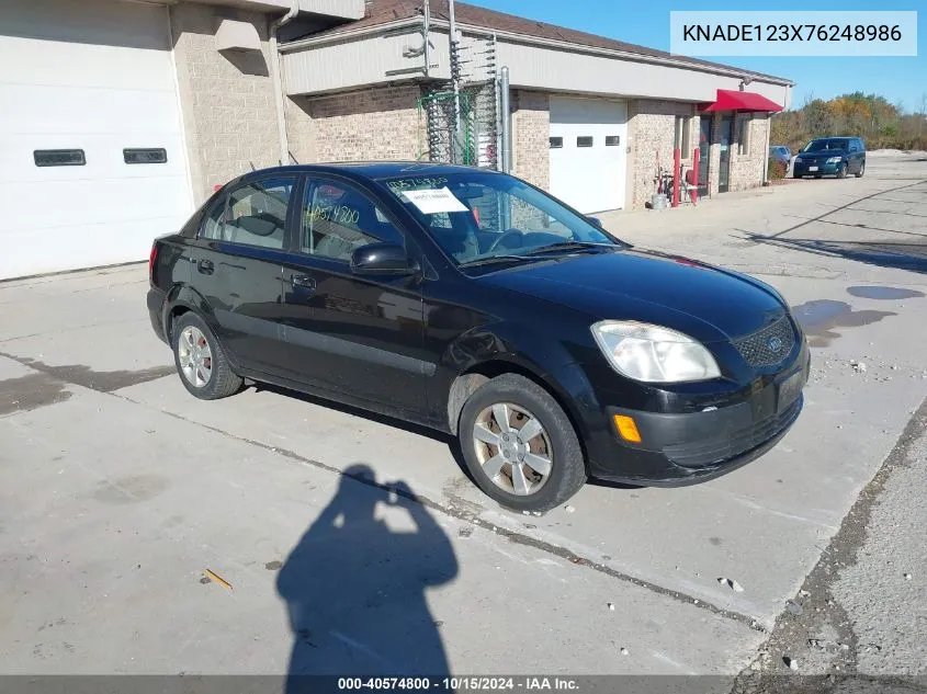 2007 Kia Rio Lx VIN: KNADE123X76248986 Lot: 40574800