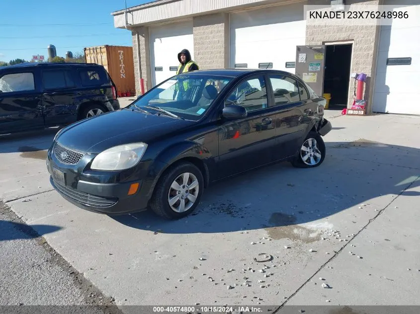 2007 Kia Rio Lx VIN: KNADE123X76248986 Lot: 40574800