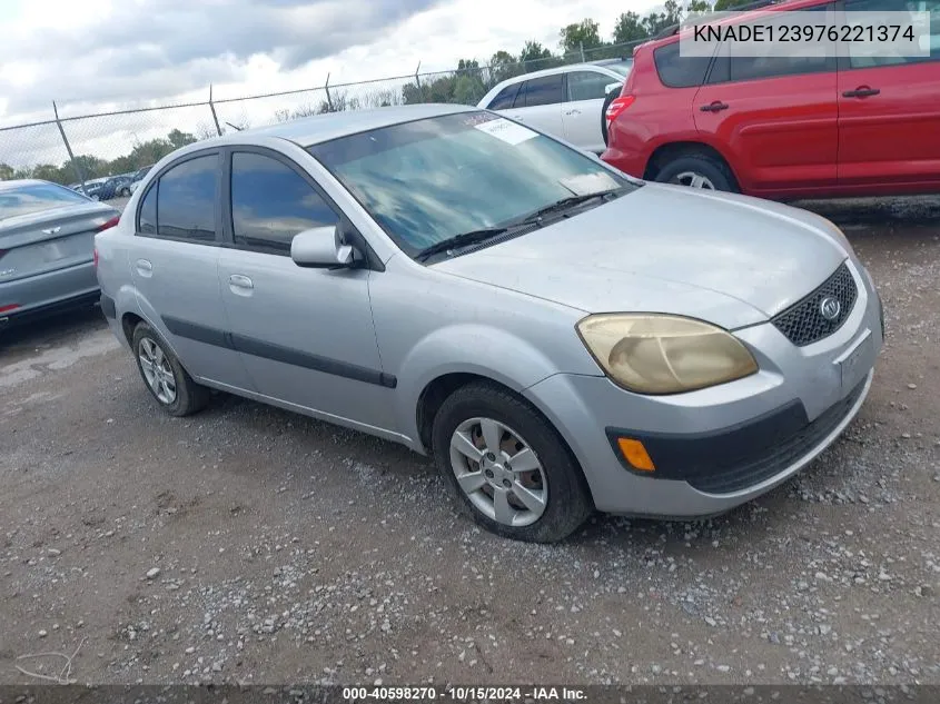 2007 Kia Rio Lx VIN: KNADE123976221374 Lot: 40598270