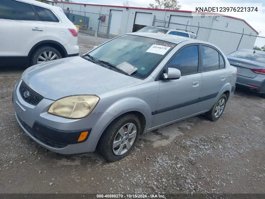 2007 Kia Rio Lx VIN: KNADE123976221374 Lot: 40598270