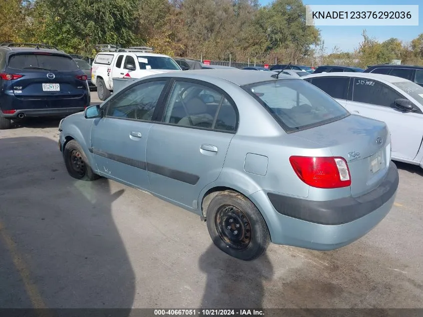 KNADE123376292036 2007 Kia Rio Lx